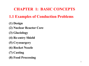 CHAPTER  1:  BASIC CONCEPTS 1.1 Examples of Conduction Problems