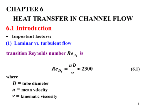 CHAPTER 6 HEAT TRANSFER IN CHANNEL FLOW 6.1 Introduction 