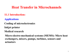 Heat Transfer in Microchannels 11.1 Introduction: