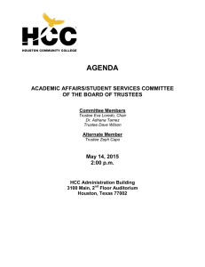 AGENDA ACADEMIC AFFAIRS/STUDENT SERVICES COMMITTEE OF THE BOARD OF TRUSTEES