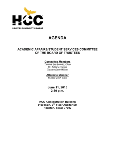 AGENDA ACADEMIC AFFAIRS/STUDENT SERVICES COMMITTEE OF THE BOARD OF TRUSTEES