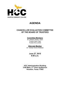 AGENDA CHANCELLOR EVALUATION COMMITTEE OF THE BOARD OF TRUSTEES