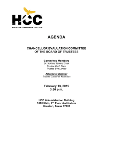 AGENDA CHANCELLOR EVALUATION COMMITTEE OF THE BOARD OF TRUSTEES