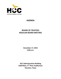 AGENDA BOARD OF TRUSTEES REGULAR BOARD MEETING