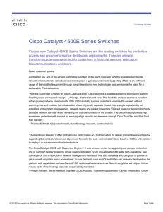 Cisco Catalyst 4500E Series Switches