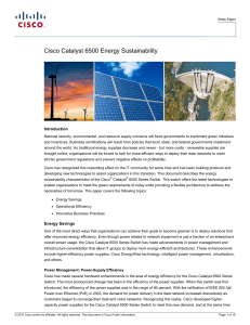 Cisco Catalyst 6500 Energy Sustainability Introduction