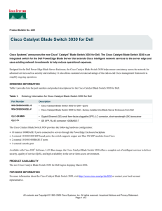 Cisco Catalyst Blade Switch 3030 for Dell