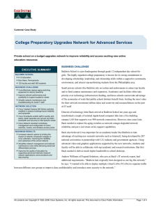 College Preparatory Upgrades Network for Advanced Services