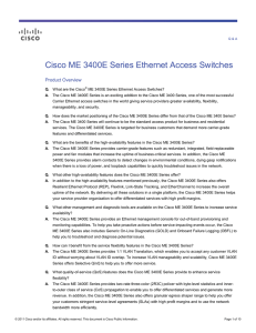 Cisco ME 3400E Series Ethernet Access Switches Product Overview