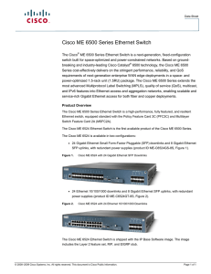 Cisco ME 6500 Series Ethernet Switch