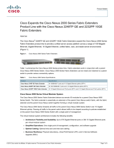 Cisco Expands the Cisco Nexus 2000 Series Fabric Extenders
