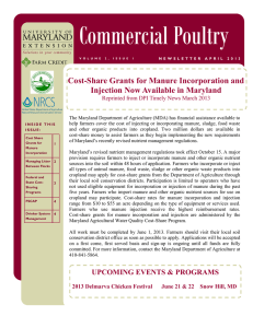 Commercial Poultry Cost-Share Grants for Manure Incorporation and