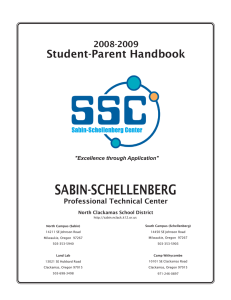 SABIN-SCHELLENBERG Student-Parent Handbook 2008-2009 Professional Technical Center