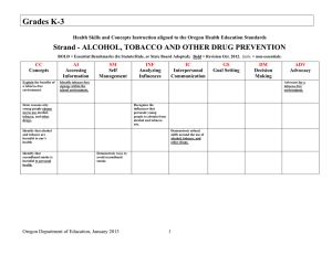 Grades K-3  Strand - ALCOHOL, TOBACCO AND OTHER DRUG PREVENTION