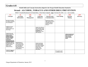 Grades 6-8  Strand - ALCOHOL, TOBACCO AND OTHER DRUG PREVENTION