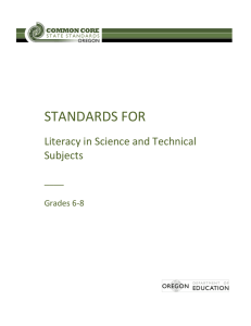STANDARDS FOR Literacy in Science and Technical Subjects