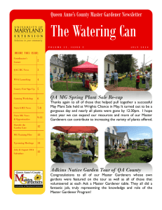 The Watering Can Queen Anne’s County Master Gardener Newsletter