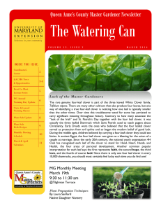 The Watering Can  Queen Anne’s County Master Gardener Newsletter