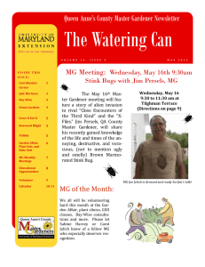 The Watering Can Queen Anne’s County Master Gardener Newsletter MG Meeting: