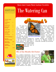 The Watering Can Queen Anne’s County Master Gardener Newsletter