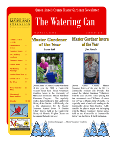The Watering Can Queen Anne’s County Master Gardener Newsletter Susan Seth Jim Persels