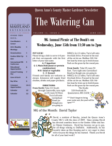 The Watering Can Queen Anne’s County Master Gardener Newsletter