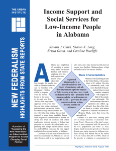 Income Support and Social Services for Low-Income People in Alabama