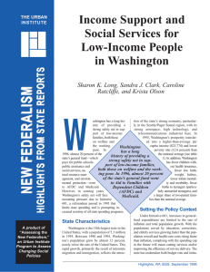 Income Support and Social Services for Low-Income People in Washington