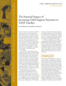 The Potential Impact of Increasing Child Support Payments to TANF Families