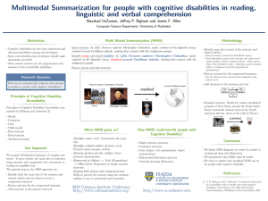 Multimodal Summarization for people with cognitive disabilities in reading,