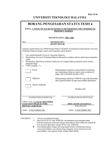 BORANG PENGESAHAN STATUS TESIS UNIVERSITI TEKNOLOGI MALAYSIA  