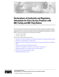 Declarations of Conformity and Regulatory Information for Cisco Access Products with