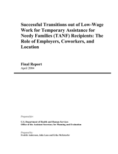 Successful Transitions out of Low-Wage Work for Temporary Assistance for