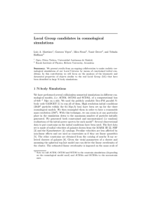 Local Group candidates in cosmological simulations Luis A. Mart´ınez , Gustavo Yepes