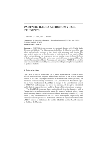 PARTNeR: RADIO ASTRONOMY FOR STUDENTS O. Morata, O. Alles, and O. Su´arez