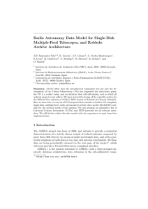 Radio Astronomy Data Model for Single-Dish Multiple-Feed Telescopes, and Robledo Archive Architecture