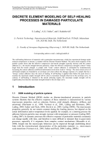 DISCRETE ELEMENT MODELING OF SELF-HEALING PROCESSES IN DAMAGED PARTICULATE MATERIALS