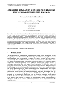 ATOMISTIC SIMULATION METHODS FOR STUDYING SELF HEALING MECHANISMS IN Al/Al O