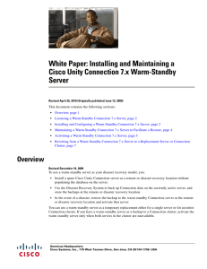 White Paper: Installing and Maintaining a Cisco Unity Connection 7.x Warm-Standby Server
