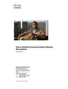 Cisco Unified Communications System Description