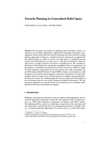 Towards Planning in Generalized Belief Space