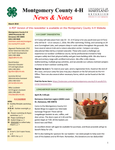 News &amp; Notes Montgomery County 4-H