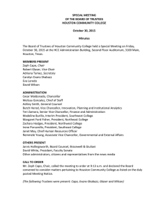 SPECIAL MEETING OF THE BOARD OF TRUSTEES HOUSTON COMMUNITY COLLEGE October 30, 2015