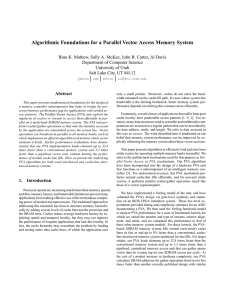 Algorithmic Foundations for a Parallel Vector Access Memory System