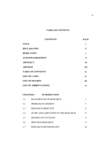 TABLE OF CONTENTS CONTENTS PAGE