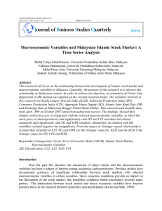 Macroeconomic Variables and Malaysian Islamic Stock Market: A Time Series Analysis