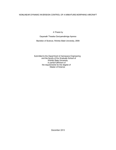 NONLINEAR DYNAMIC INVERSION CONTROL OF A MINIATURE MORPHING AIRCRAFT