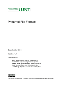 Preferred File Formats  Date:  Version: Contributors: 