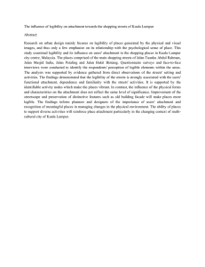 The influence of legibility on attachment towards the shopping streets... Abstract: Research  on  urban  design  mainly ...