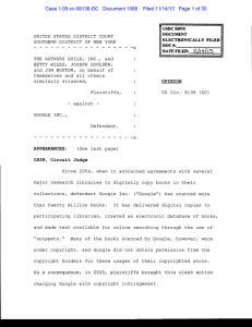 II usnc 11'1113 Case 1:05-cv-08136-DC   Document 1088    Filed...